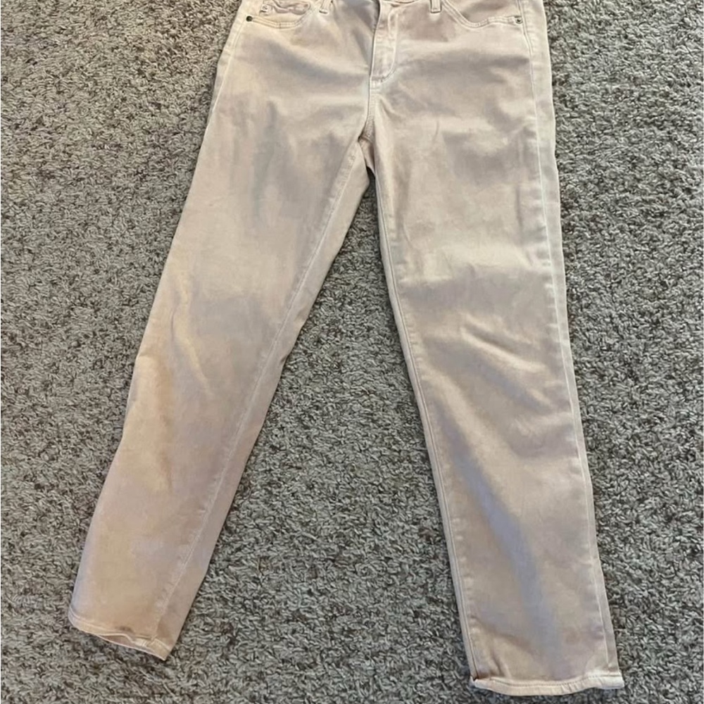 Ag Adriano Goldschmied Cream Straight Leg Jeans